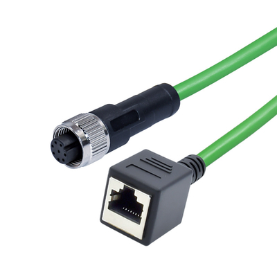 男女の防水適用範囲が広いケーブル コネクタIP68 M12 Rj45プラグへのD Xコード4pin 8pin