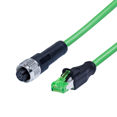 男女の防水適用範囲が広いケーブル コネクタIP68 M12 Rj45プラグへのD Xコード4pin 8pin