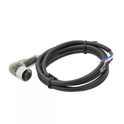 Rigoal 90の程度M12の防水コネクター4 Pin AコードLED透明な女性ワイヤー