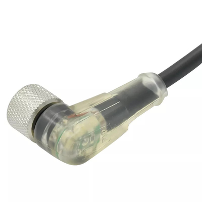 Rigoal 90の程度M12の防水コネクター4 Pin AコードLED透明な女性ワイヤー