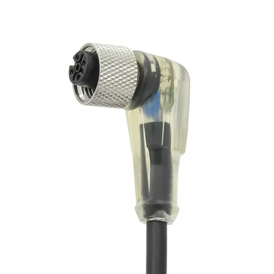 Rigoal 90の程度M12の防水コネクター4 Pin AコードLED透明な女性ワイヤー
