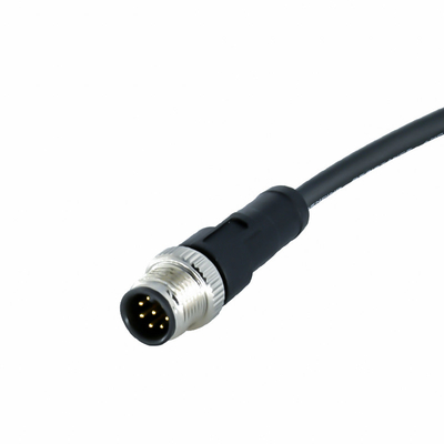 M12 8 Pin Overmoldedセンサーの送電線が付いている防水ワイヤー コネクター