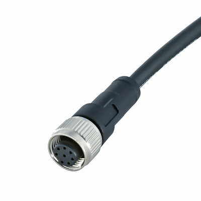M12 8 Pin Overmoldedセンサーの送電線が付いている防水ワイヤー コネクター