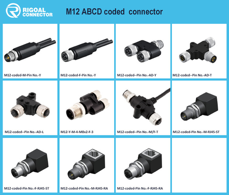 工業自動化 M12 防水コネクタ 4A 電流 DIN 3ピン