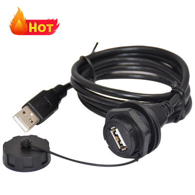 女性 マイクロUSB ジャック 防水USB Cケーブル 黒色