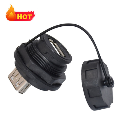 女性 マイクロUSB ジャック 防水USB Cケーブル 黒色