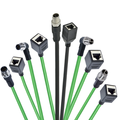 M12 - RJ45 防水コネクタ 3-17 ピン A B C D X コード オス メス