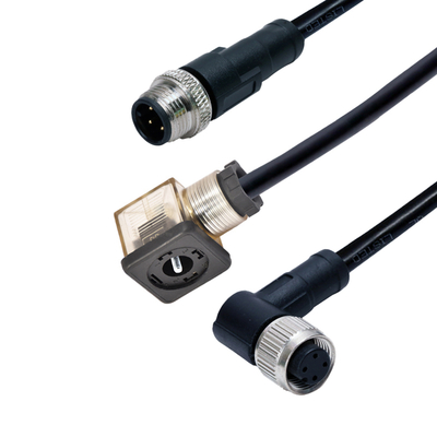 M12からソレノイドバルブコネクタ 防水 IP67 DIN 43650 A B Cタイプ