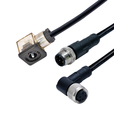 M12からソレノイドバルブコネクタ 防水 IP67 DIN 43650 A B Cタイプ