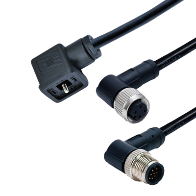 M12からソレノイドバルブコネクタ 防水 IP67 DIN 43650 A B Cタイプ