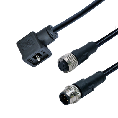 M12からソレノイドバルブコネクタ 防水 IP67 DIN 43650 A B Cタイプ