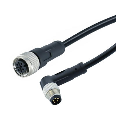 M12 オス - M8 オス 防水コネクタ IP67 IP68 真鍮コンタクト