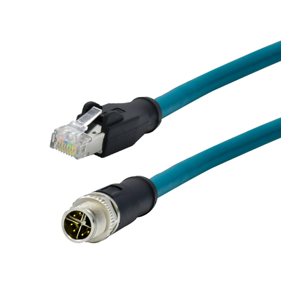 M12 XコードからRJ45 Cat6 アダプター 10Gbps 防水 IP67
