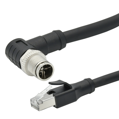 M12 XコードからRJ45 Cat6 アダプター 10Gbps 防水 IP67