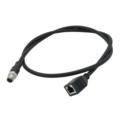 M12 XコードからRJ45 Cat6 アダプター 10Gbps 防水 IP67