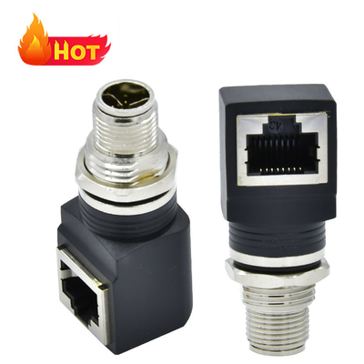 M12 Xコード RJ45プラグケーブル IP67 IP68 防水産業イーサネット