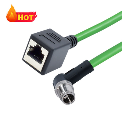 産業用M12 - RJ45 B D Xコード IP67イーサネットコネクタ
