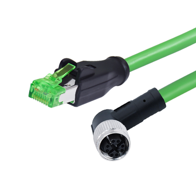 産業用M12 - RJ45 B D Xコード IP67イーサネットコネクタ