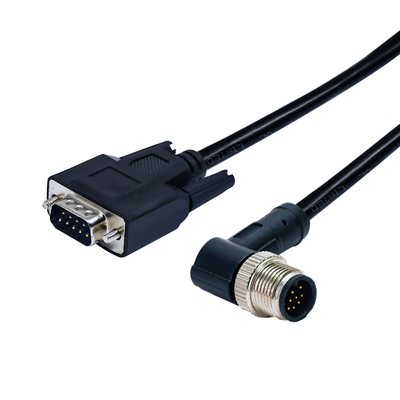 M12 から DB9 防水接続ケーブル IP67 IP68 250V 4A