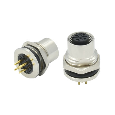 Waterproof M12 Panel Mount Connector IP67 A B D Code 3-17 Pin