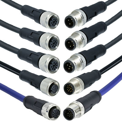 M12 防水コネクタ IP68 3-17 ピン 男性 女性 スクロールタイプ DIN