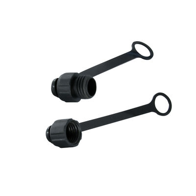 M8コネクタ用ダストカバー（チェーン付き） オス・メスプラグ・ソケット保護用 プラスチック製 ブラック