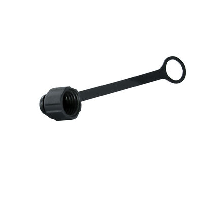 M8コネクタ用ダストカバー（チェーン付き） オス・メスプラグ・ソケット保護用 プラスチック製 ブラック