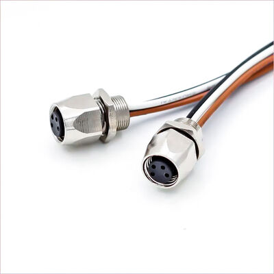 M8レセプタクル 3 4 5 6 8ピン ソケット オス・メス ウォールパネルマウント M8メタルコネクタ 防水