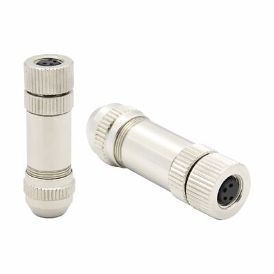 M8 メタルフィールドワイヤ スクリュー接続シールド 3Pin 4Hole IP67 防水ケーブルプラグ