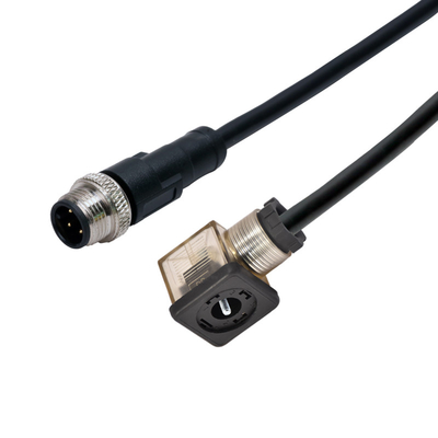 ケーブルが付いているM12 4 Pinのオス・コネクタへの250V 10Aの電磁弁のコネクターAのタイプ3+PEのプラグ