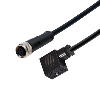 電磁弁のタイプB 2+PEのプラグに5pinsをコード女性のまっすぐな防水コネクター形成するM12