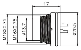 M16 8pin板後部台紙のコネクター、IP67 PCB LEDの防水コネクター