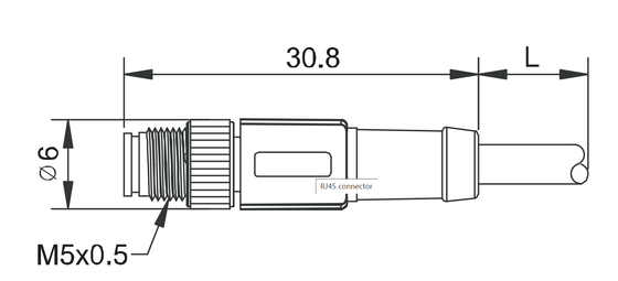 IP67自動車コネクター3 Pinの男性は形成のコネクターM5センサー ケーブルを保護した