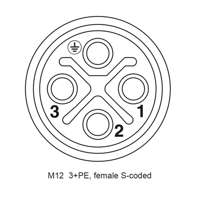 M12 Sはピグテールのプラグによってコネクターの女性4ピン防水フロント・パネルの台紙をコードした