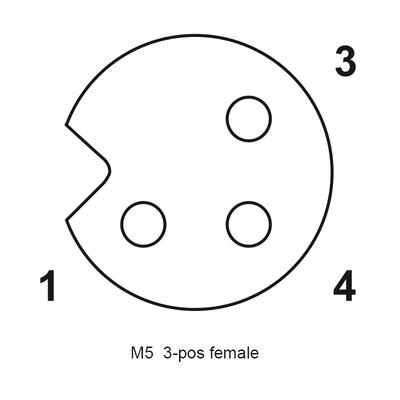 女性の形成された0.5mポリ塩化ビニールにまっすぐなTPU GF IP67 M5 3のピン コネクタ