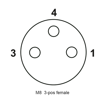 円コネクターip67 M8のまっすぐな穴の金属のプラグ3PのあたりのM8女性3 Pin 3pin 3pの取付可能なアセンブリ