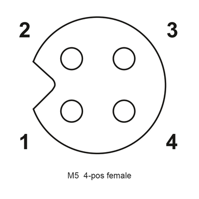 形成されるまっすぐ女性M5コネクターをコードするケーブル コネクタ4P 5P 3P 2Pを防水する