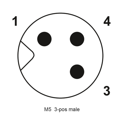 円の電気コネクタ、男性M5の防水コネクターをコードする3Pin 4Pin