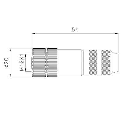 M12防水金属のまっすぐなコネクターの男女の円柱金属の通されたカップリング高速信号のプラグ