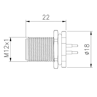 コネクター5 Pin PCBのタイプ男性のフロント・パネルの台紙をコードする1.5A PA66 M12 A