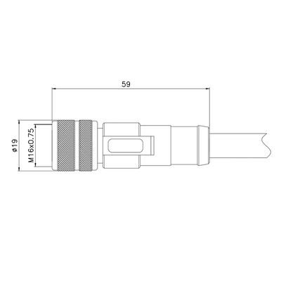 まっすぐなPA66 M16形成力はコネクター9.2mmケーブルを防水する