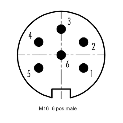 RIGOAL PA66 M16の男性のまっすぐなコネクター6Pねじアセンブリによって保護されるコネクター