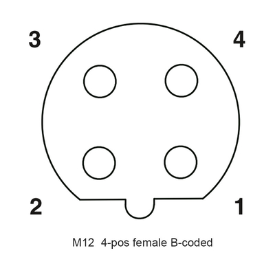 BコードM12自動車のための防水コネクター4pの男性の前部Ip67 PA66 1.5A