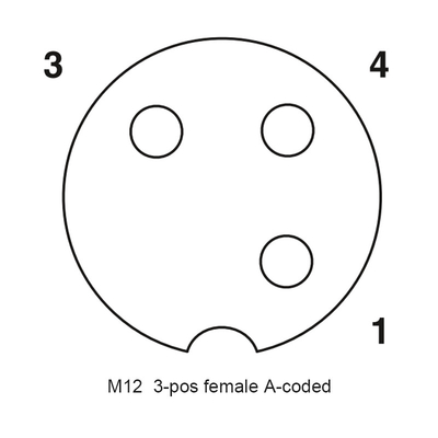 CuZn M12の防水電線のコネクターは女性の直角TPUに3つのPinの男性を曲げた